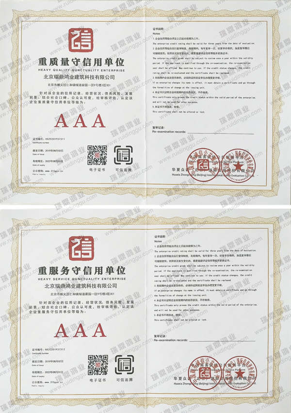 重質量/重服務守信用單位